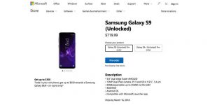 Microsoft запустила в продажу Galaxy S9 Samsung